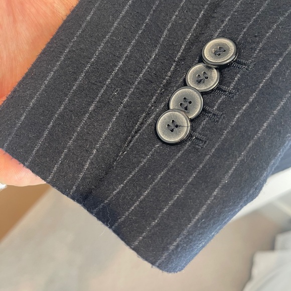 Zara woman blue wool stripe blazer - Picture 8 of 11